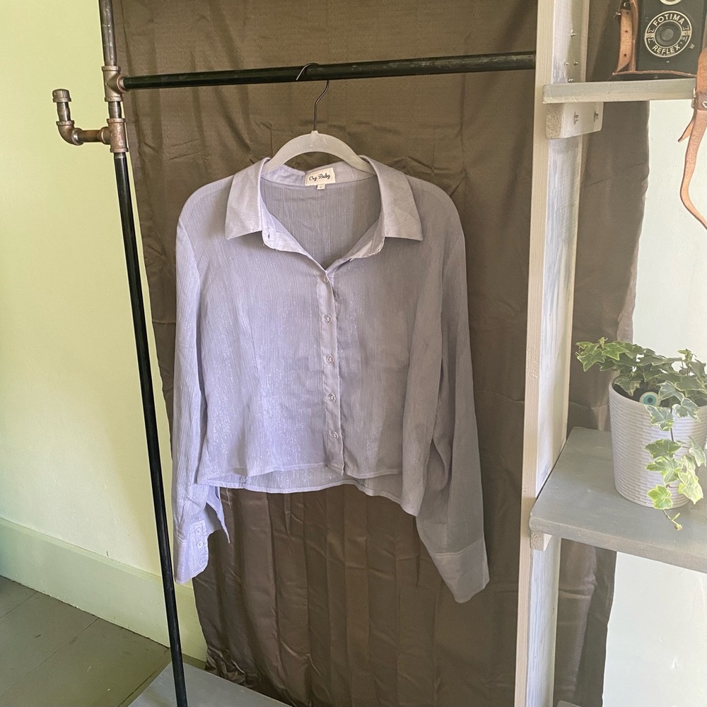 CryBaby Sheer Cropped Button Up